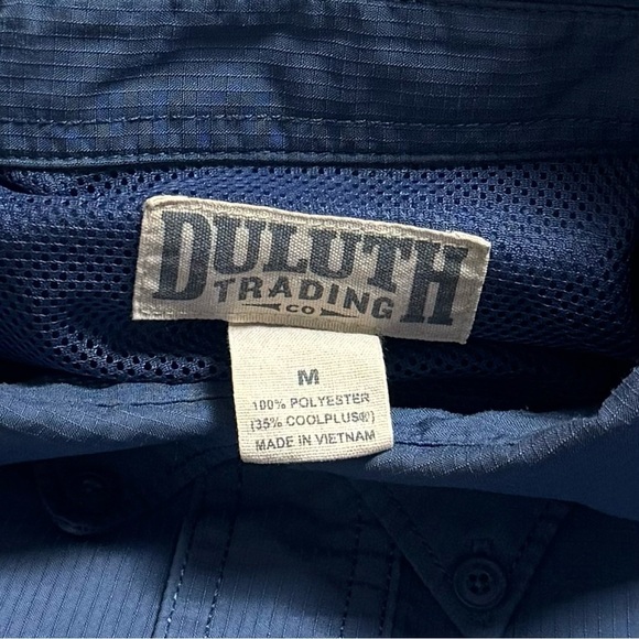 Duluth Trading Co. Blue Vented Fishing Outdoors Short Sleeve Utility Shirt M - Picture 8 of 10